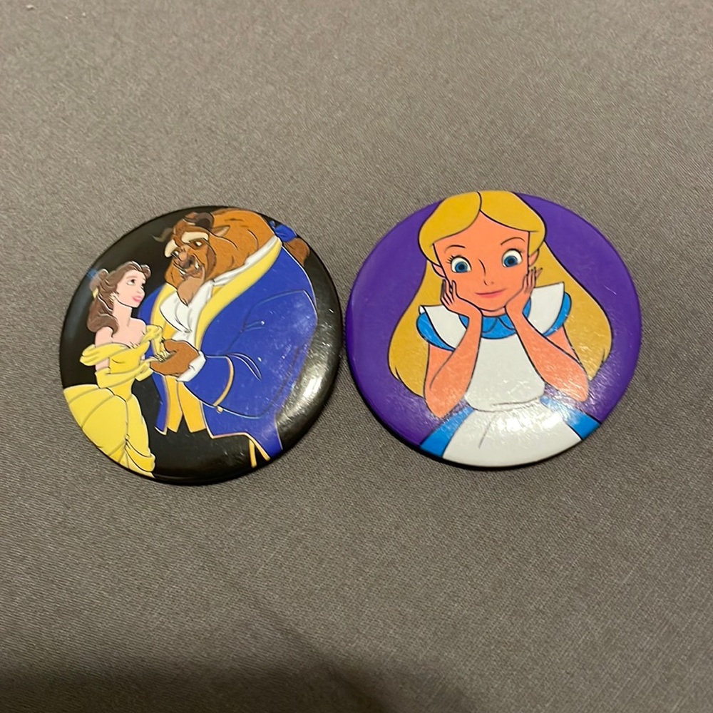 Disney beauty and the beast and alice buttons